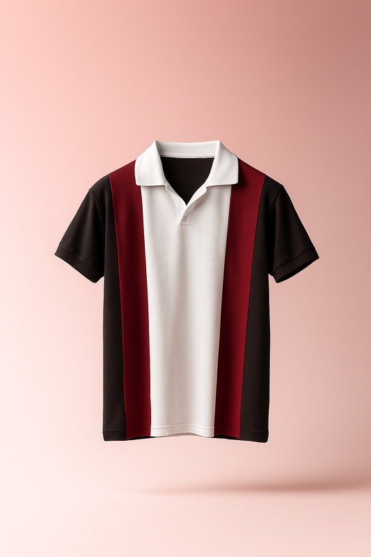 PANEL POLO SHIRT V SHAPED