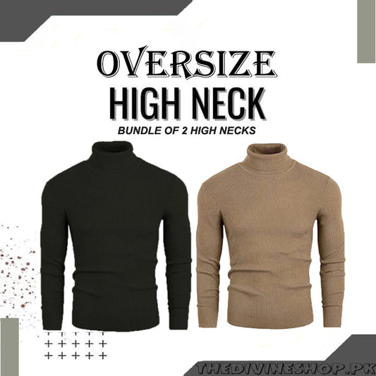 Folded basic high neck sweater bundle - Premium High Neck from My Store - Just Rs.3299! Shop now at The Divine Shop