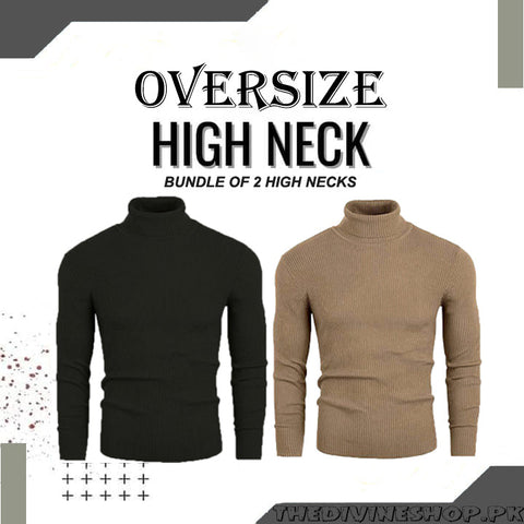 Folded basic high neck sweater bundle - Premium High Neck from My Store - Just Rs.3299! Shop now at The Divine Shop