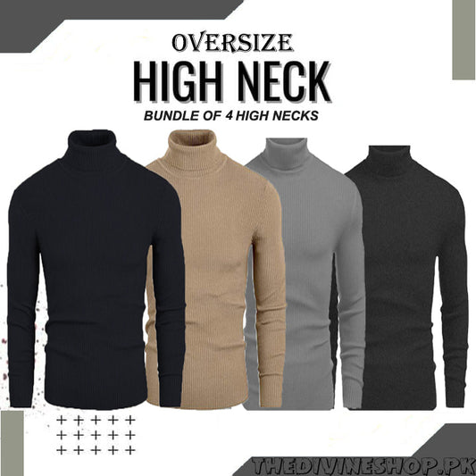 Four basic high neck sweater bundle - Premium High Neck from My Store - Just Rs.4850! Shop now at The Divine Shop