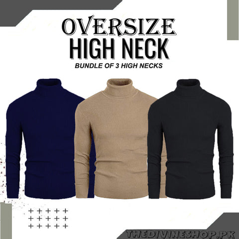 Three basic high neck sweaters - Premium High Neck from My Store - Just Rs.3999! Shop now at The Divine Shop