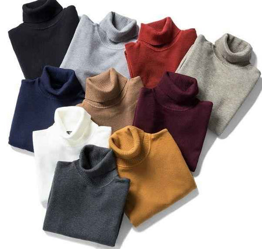 Folded turtleneck sweaters basic high neck tops - Premium High Neck from My Store - Just Rs.2899! Shop now at The Divine Shop