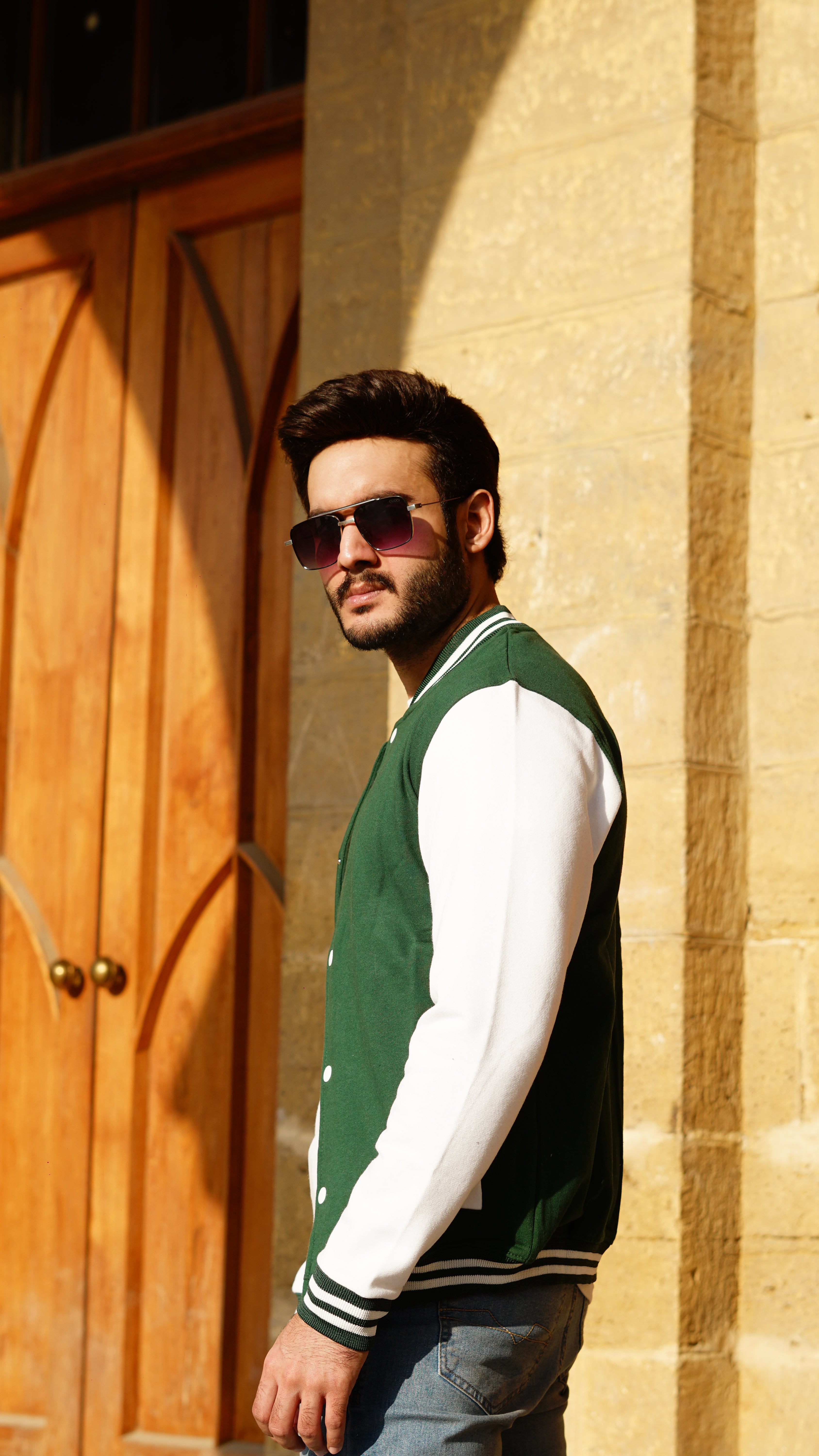 Green Baseball Varsity Jacket - Stylish & Classic Outerwear | The Divine Shop - The Divine Shop