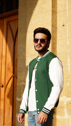 Green Baseball Varsity Jacket - Stylish & Classic Outerwear | The Divine Shop - The Divine Shop