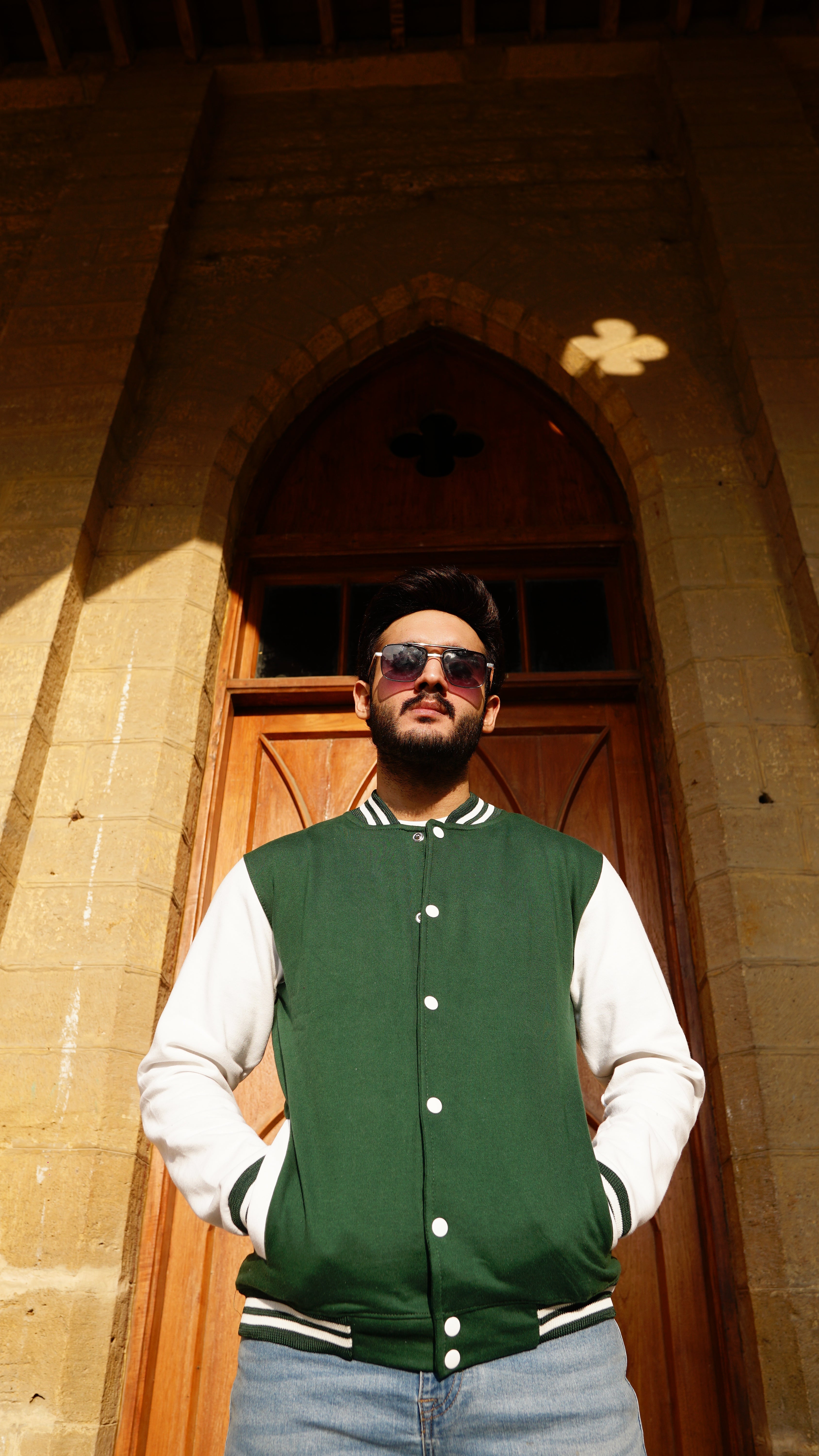 Green Baseball Varsity Jacket - Stylish & Classic Outerwear | The Divine Shop - The Divine Shop