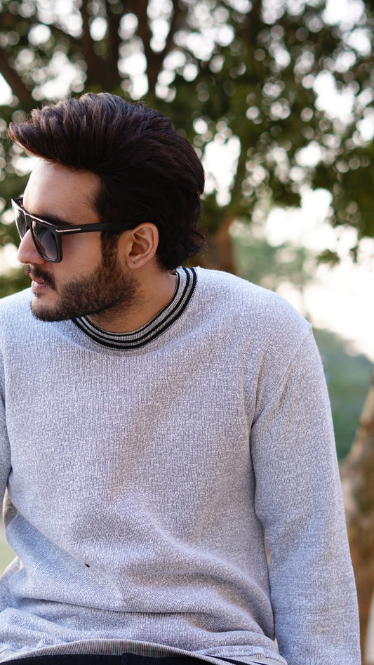 Men's cotton fleece sweaters gray and sunglasses - Premium Sweatshirts from The Divine Shop - Just Rs.1699! Shop now at The Divine Shop