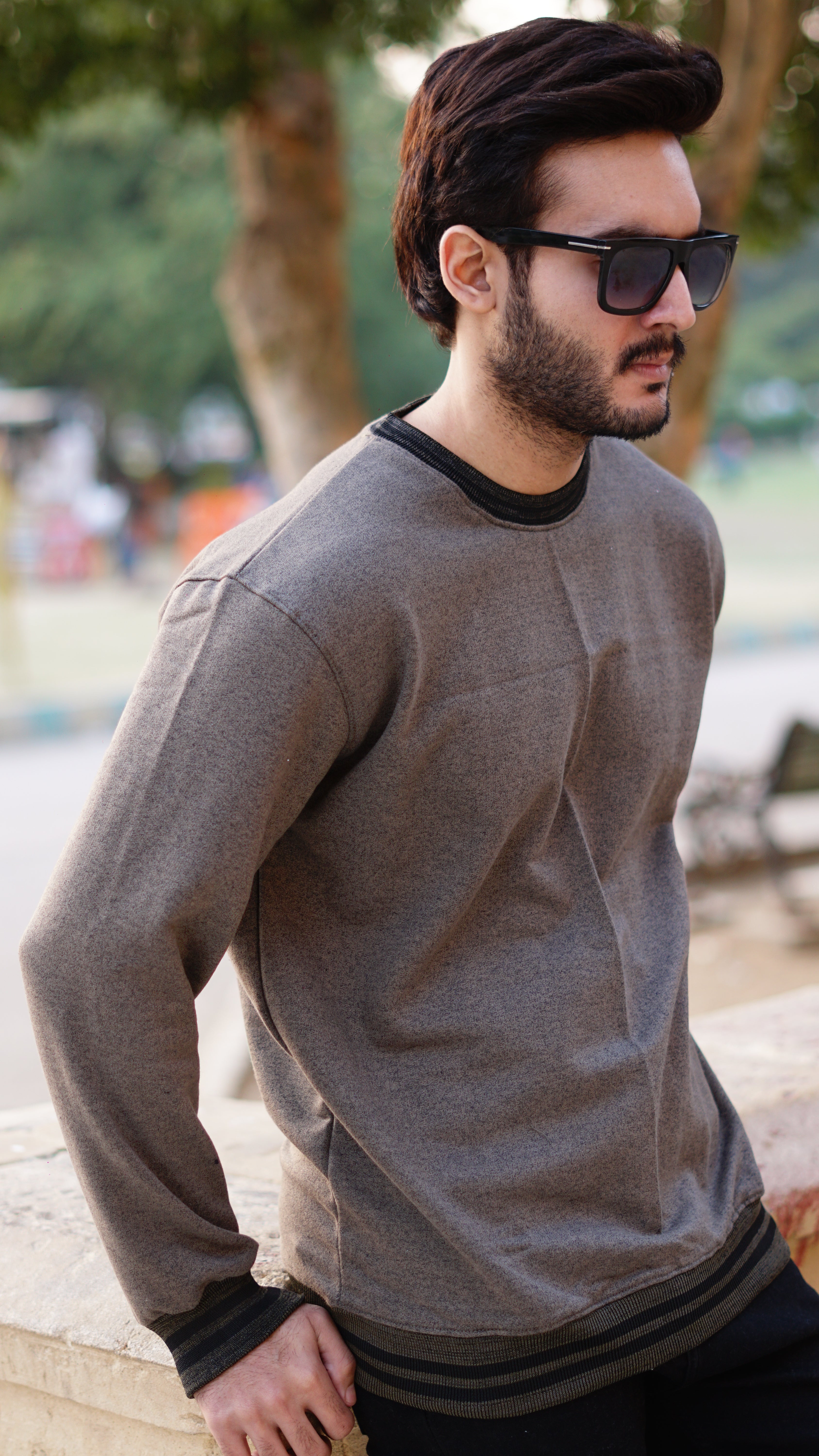 Gray cotton fleece sweatshirt for men - Premium Sweatshirts from The Divine Shop - Just Rs.1699! Shop now at The Divine Shop