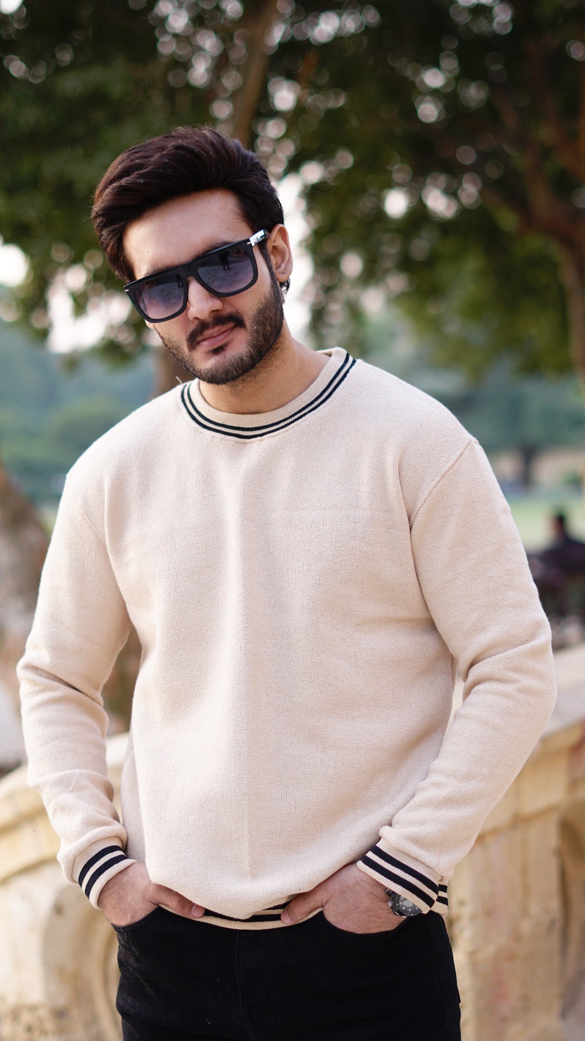 Man in sunglasses cotton fleece sweatshirt - Premium Sweatshirts from The Divine Shop - Just Rs.1699! Shop now at The Divine Shop