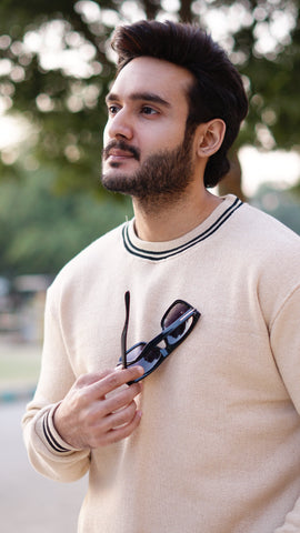 Man in sunglasses cotton fleece sweatshirt - Premium Sweatshirts from The Divine Shop - Just Rs.1699! Shop now at The Divine Shop
