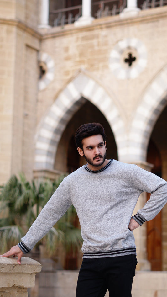Mens gray twist yarn sweatshirts - Premium Sweatshirts from The Divine Shop - Just Rs.1699! Shop now at The Divine Shop