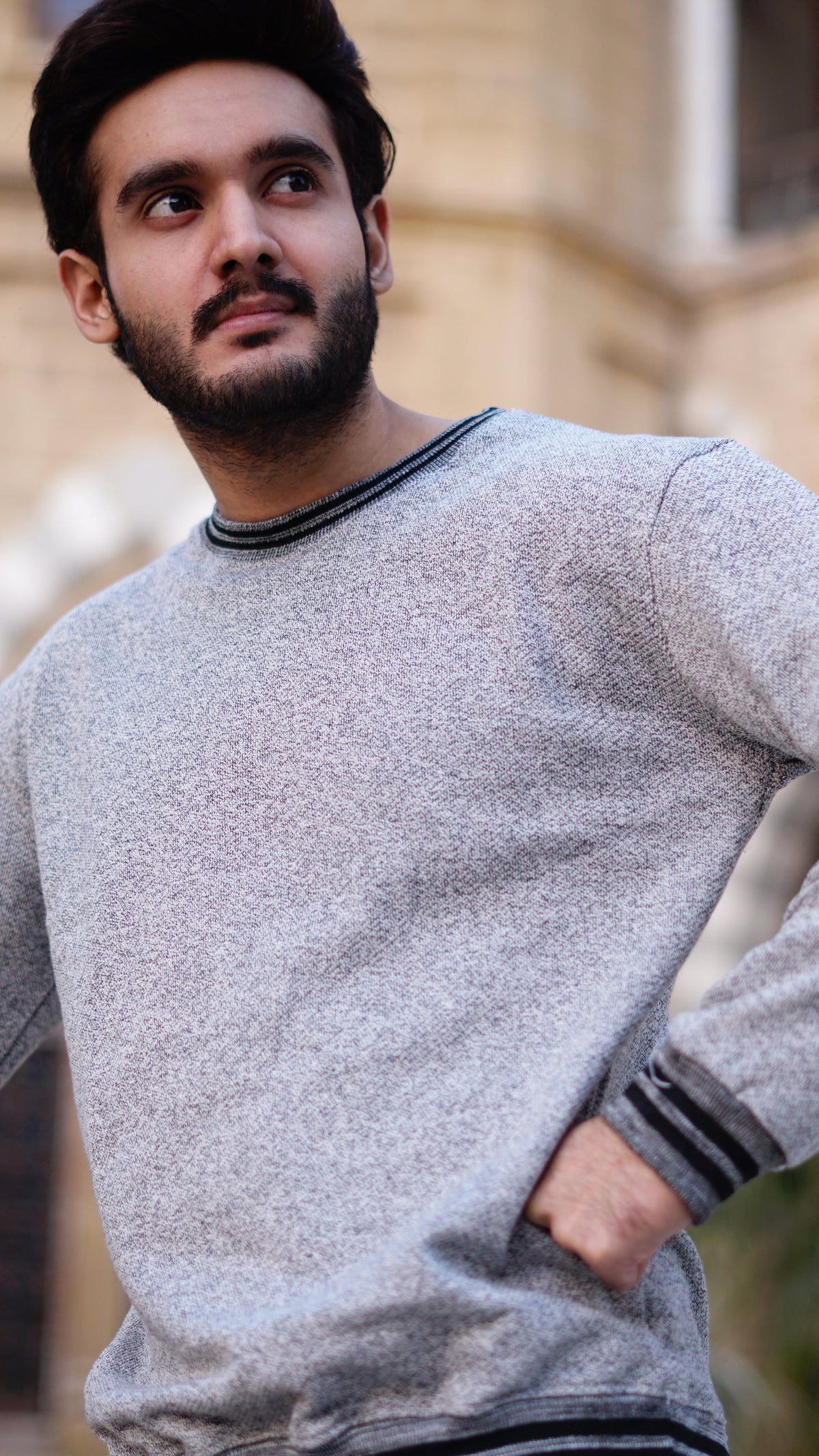 Mens gray twist yarn sweatshirts - Premium Sweatshirts from The Divine Shop - Just Rs.1699! Shop now at The Divine Shop