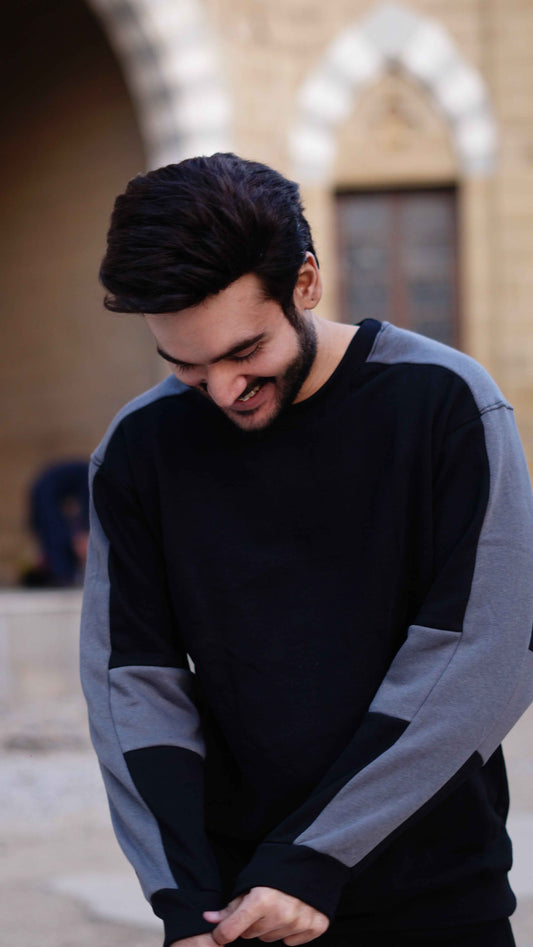 Mens drip style sweatshirt two tone - Premium Sweatshirts from The Divine Shop - Just Rs.1699! Shop now at The Divine Shop