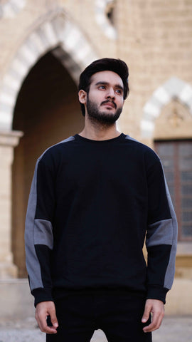 Mens drip style sweatshirt two tone - Premium Sweatshirts from The Divine Shop - Just Rs.1699! Shop now at The Divine Shop