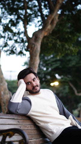 Mens color block hippop style sweatshirt - Premium Sweatshirts from The Divine Shop - Just Rs.2499! Shop now at The Divine Shop