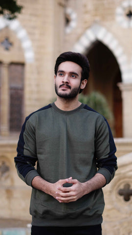 Mens drip style sweatshirt two tone - Premium Sweatshirts from The Divine Shop - Just Rs.1699! Shop now at The Divine Shop
