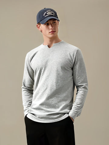 Bundles of 3 cotton knitted crew neck long sleeve shirt mens - Premium waffle knitted t-shirt from The Divine Shop - Just Rs.2999! Shop now at The Divine Shop
