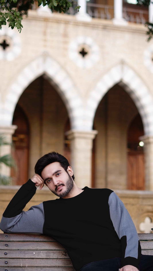 Mens color block hippop style sweatshirt - Premium Sweatshirts from The Divine Shop - Just Rs.2499! Shop now at The Divine Shop