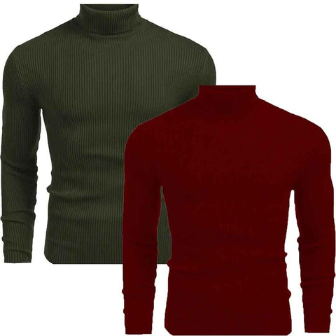 Folded turtleneck sweaters basic high neck tops - Premium High Neck from My Store - Just Rs.2899! Shop now at The Divine Shop