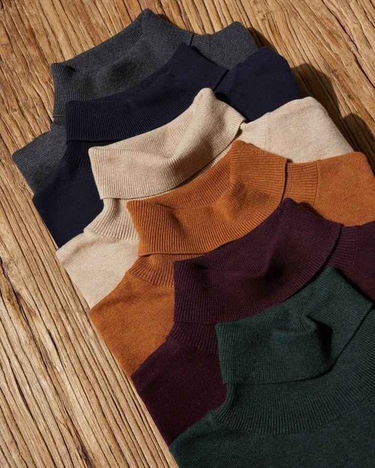 Folded stacked colorful basic high neck sweaters - Premium High Neck from My Store - Just Rs.5000! Shop now at The Divine Shop