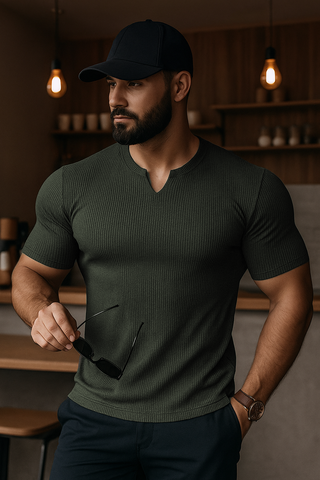 Bundles of 4 v-shape t-shirt mens cotton knitted