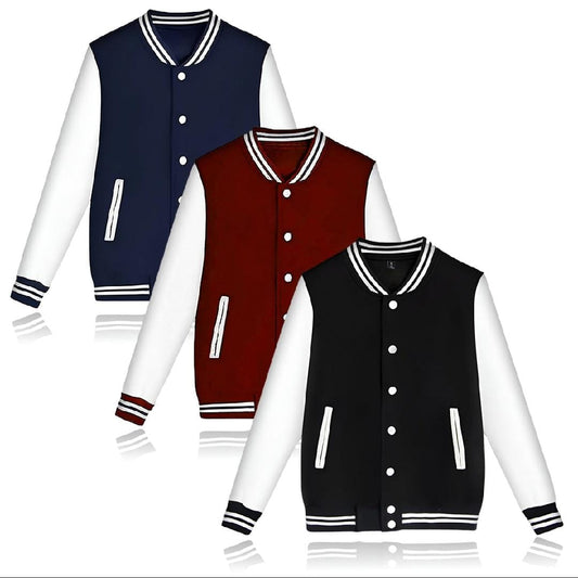 Three varsity baseball jackets casual outings - Premium  from The Divine Shop - Just Rs.2999! Shop now at The Divine Shop