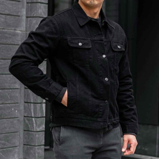 Export quality black denim jacket - Premium Denim jacket from The Divine Shop - Just Rs.2799! Shop now at The Divine Shop