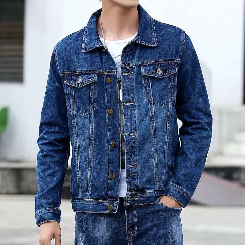 Blue denim jacket with hoodie export quality - Premium Denim jacket from The Divine Shop - Just Rs.3350! Shop now at The Divine Shop