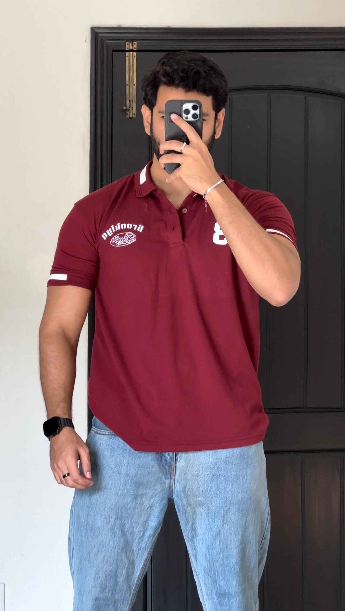Maroon manfinity homme polo shirt - Premium Polo T-Shirt from The Divine Shop - Just Rs.2250! Shop now at The Divine Shop