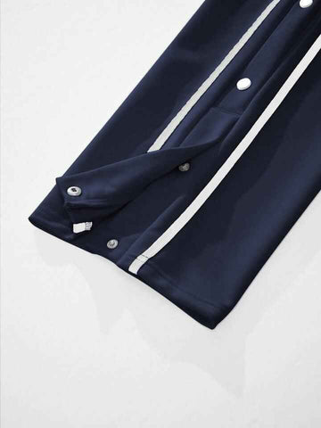 Navy blue tearaway track pants drawstring waist contrast tape - Premium Trouser from The Divine Shop - Just Rs.2250! Shop now at The Divine Shop