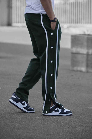 Black tearaway track pants steel grey contrast tape drawstring waist - Premium Trouser from The Divine Shop - Just Rs.2250! Shop now at The Divine Shop