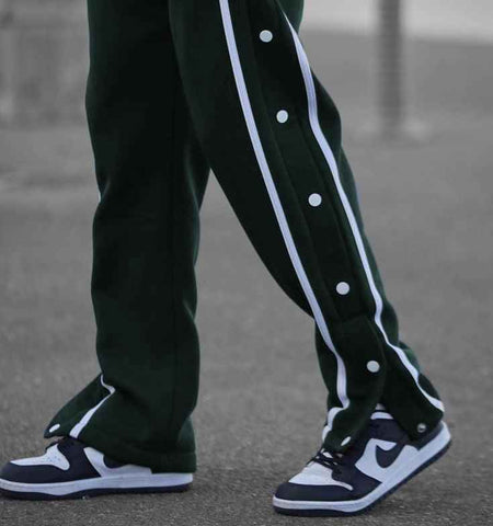 Black tearaway track pants steel grey contrast tape drawstring waist - Premium Trouser from The Divine Shop - Just Rs.2250! Shop now at The Divine Shop