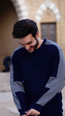 Mens drip style sweatshirt two tone - Premium Sweatshirts from The Divine Shop - Just Rs.1699! Shop now at The Divine Shop