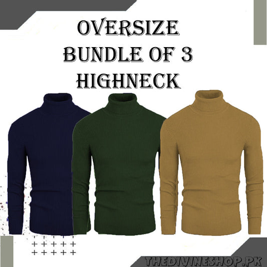 Three basic high neck sweaters - Premium High Neck from My Store - Just Rs.3999! Shop now at The Divine Shop
