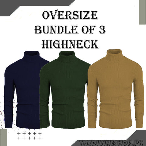 Three basic high neck sweaters - Premium High Neck from My Store - Just Rs.3999! Shop now at The Divine Shop