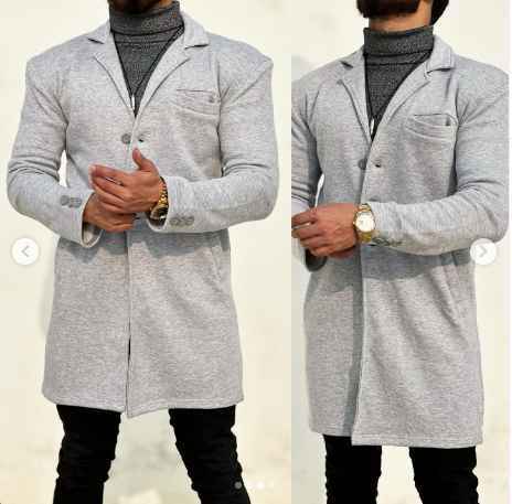 Mens gray epsom coat turkish style - Premium Long Coat from The Divine Shop - Just Rs.3499! Shop now at The Divine Shop