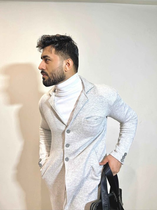 Mens gray epsom coat turkish style - Premium Long Coat from The Divine Shop - Just Rs.3499! Shop now at The Divine Shop