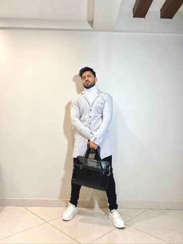Mens gray epsom coat turkish style - Premium Long Coat from The Divine Shop - Just Rs.3499! Shop now at The Divine Shop